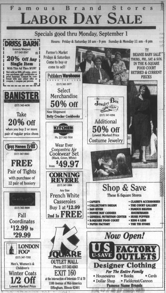 Famous brand stores Labor Day sale